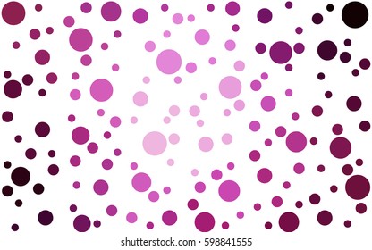 Dark Purple, Pink vector banner set of circles, spheres. Donuts Background. Creative Design Templates. Technology halftone illustration.