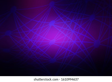 Dark Purple, Pink vector blurred template. Creative illustration in halftone style with gradient. Elegant background for a brand book.