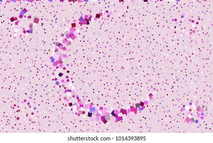 Dark Purple, Pink vector blurry rectangular background. Geometric background in square style with gradient. The pattern can be used for brand-new background.
