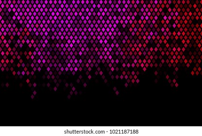 Dark Purple, Pink vector blurry rectangular background. Geometric background in square style with gradient. The pattern can be used for brand-new background.
