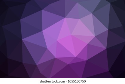 Dark Purple, Pink vector blurry triangle background design. Geometric background in Origami style with gradient. 