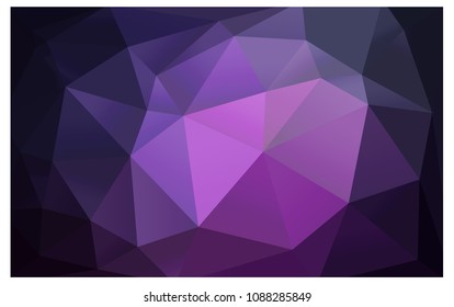 Dark Purple, Pink vector blurry triangle background design. Geometric background in Origami style with gradient. 