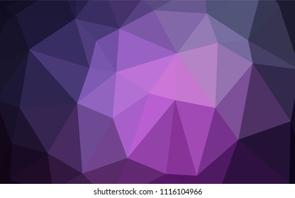 Dark Purple, Pink vector blurry triangle template. Modern geometrical abstract illustration with gradient. A completely new design for your business.