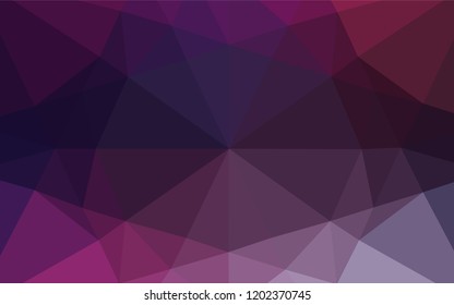 Dark Purple, Pink vector blurry hexagon texture. Triangular geometric sample with gradient.  The elegant pattern can be used as part of a brand book.