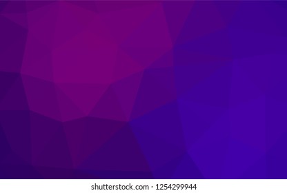 Dark Purple, Pink vector blurry hexagon template. Triangular geometric sample with gradient.  The completely new template can be used for your brand book.