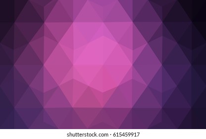 Dark Purple, Pink vector blurry triangle background design. Geometric background in Origami style with gradient. 