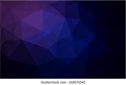 Dark Purple, Pink vector blurry triangle background design. Geometric background in Origami style with gradient. 