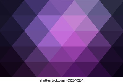 Dark Purple, Pink vector blurry triangle background design. Geometric background in Origami style with gradient. 