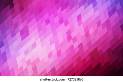 Dark Purple, Pink vector blurry rectangular background. Geometric background in square style with gradient. The pattern can be used for brand-new background.
