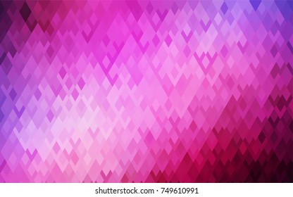 Dark Purple, Pink vector blurry rectangular background. Geometric background in square style with gradient. The pattern can be used for brand-new background.