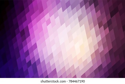 Dark Purple, Pink vector blurry rectangular background. Geometric background in square style with gradient. The pattern can be used for brand-new background.