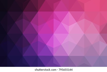 Dark Purple, Pink vector blurry triangle background design. Geometric background in Origami style with gradient. 