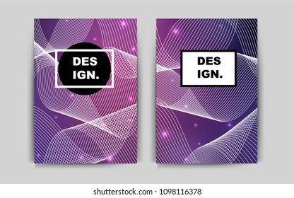 Dark Purple, Pink vector brochure for ui, ux design. Booklet with textbox on colorful abstract background. Completely new template for your brand book.