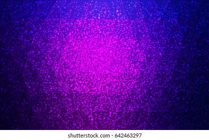 Dark Purple, Pink vector christmas polygon background. Low poly Illustration consisting of triangles with snowflakes. Texture background of New Year celebration.