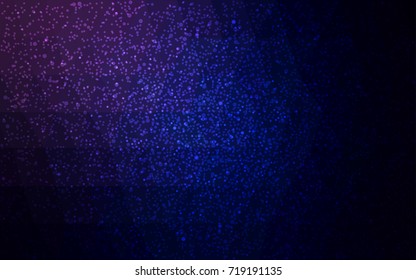 Dark Purple, Pink vector christmas polygon background. Low poly Illustration consisting of triangles with snowflakes. Texture background of New Year celebration.