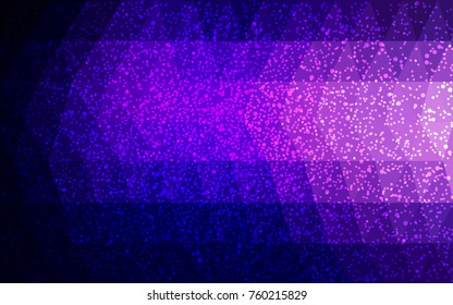 Dark Purple, Pink vector christmas polygon background. Low poly Illustration consisting of triangles with snowflakes. Texture background of New Year celebration.
