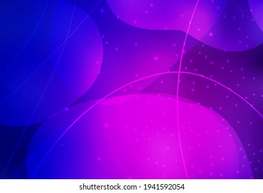 Púrpura oscuro, Círculos vectores rosados, líneas con gradiente colorido sobre fondo abstracto. Ilustración con un conjunto de círculos abstractos de colores brillantes. Diseño inteligente para anuncios comerciales.
