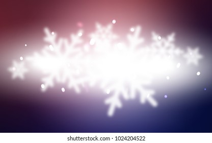 Dark Purple, Pink vector cover with beautiful snowflakes. Glitter abstract illustration with crystals of ice. The template can be used as a new year background.