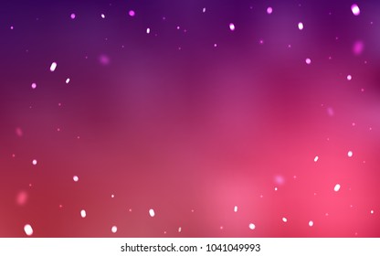 Dark Purple, Pink vector cover with beautiful snowflakes. Snow on blurred abstract background with gradient. The pattern can be used for year new  websites.