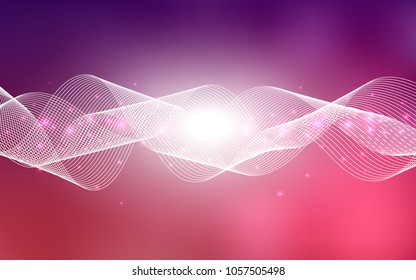 Dark Purple, Pink vector cover with happy holiday ribbons. Modern geometrical abstract illustration with carnival ribbons. Beautiful design for your business advert of anniversary.