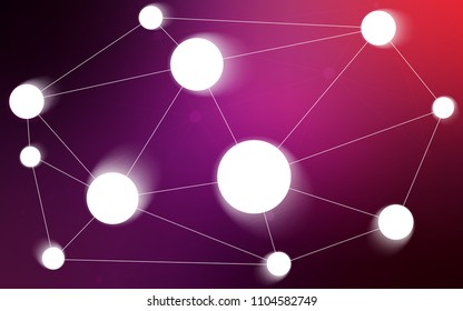 Dark Purple, Pink vector cover with spots, lines. Illustration with set of colorful abstract circles and lines. New design for ad, poster, banner of your website.