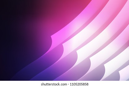 Dark Purple, Pink vector cover with stright stripes. Shining colored illustration with sharp stripes. Template for your beautiful backgrounds.