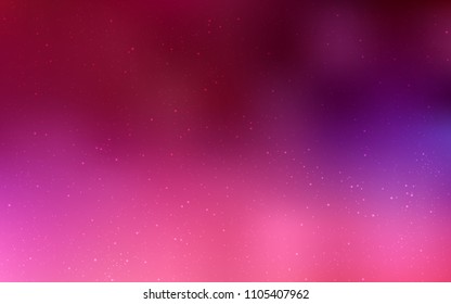 Dark Purple, Pink vector cover with astronomical stars. Shining illustration with sky stars on abstract template. Template for cosmic backgrounds.