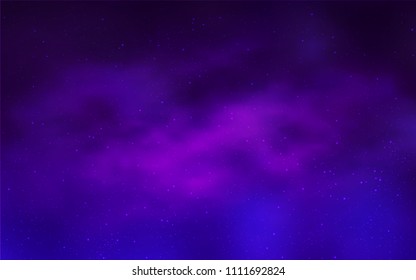 Dark Purple, Pink vector cover with astronomical stars. Glitter abstract illustration with colorful cosmic stars. Pattern for astrology websites.