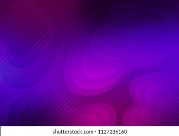 Dark Purple, Pink vector cover with long lines. Lines on blurred abstract background with gradient. The pattern can be used as ads, poster, banner for commercial.