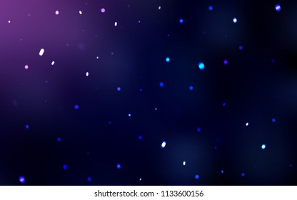 Dark Purple, Pink vector cover with beautiful snowflakes. Glitter abstract illustration with crystals of ice. The template can be used as a new year background.