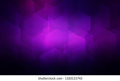 Dark Purple, Pink vector cover with set of hexagons. Illustration with set of colorful hexagons. Pattern can be used for landing pages.