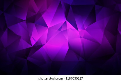 Dark Purple, Pink vector cover in polygonal style. Abstract gradient illustration with triangles. The template can be used as a background.
