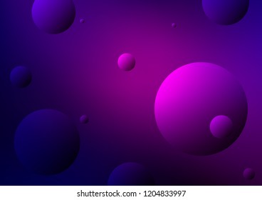 Dark Purple, Pink vector cover with spots. Blurred bubbles on abstract background with colorful gradient. Beautiful design for your business natural advert.