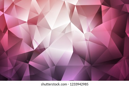 Dark Purple, Pink vector cover in polygonal style. Triangles on abstract background with colorful gradient. Modern template for your landing page.