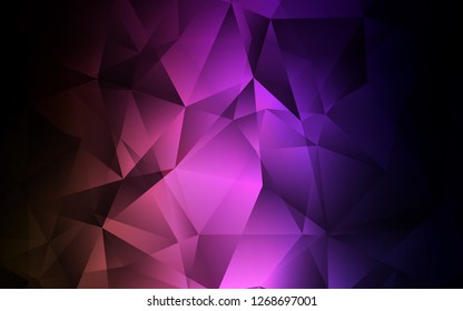 Dark Purple, Pink vector cover in polygonal style. Decorative design in abstract style with triangles. Modern template for your landing page.