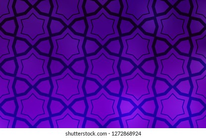 Dark Purple, Pink vector cover with small and big stars. Shining colored illustration with stars. Pattern for websites, landing pages.