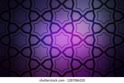 Dark Purple, Pink vector cover with small and big stars. Stars on blurred abstract background with gradient. Pattern for wrapping gifts.