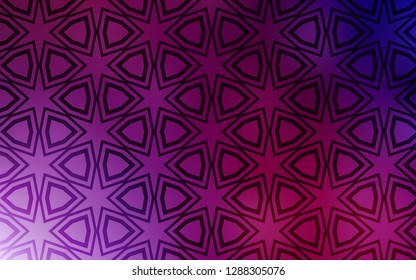 Dark Purple, Pink vector cover with small and big stars. Blurred decorative design in simple style with stars. Best design for your ad, poster, banner.