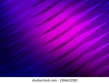 Dark Purple, Pink vector cover with long lines. Shining colored illustration with narrow lines. Smart design for your business advert.