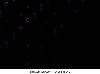 Dark Purple, Pink vector cover with set of hexagons. Abstract illustration with colorful hexagons. Pattern can for your ad, booklets.