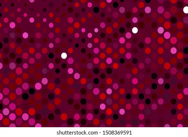Dark Purple, Pink vector cover with spots. Blurred bubbles on abstract background with colorful gradient. Pattern for beautiful websites.