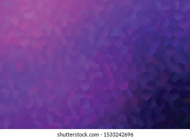 Dark Purple, Pink vector cover with set of hexagons. Illustration with set of colorful hexagons. Pattern for ads, leaflets.