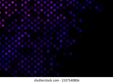 Dark Purple, Pink vector cover with spots. Beautiful colored illustration with blurred circles in nature style. Pattern of water, rain drops.