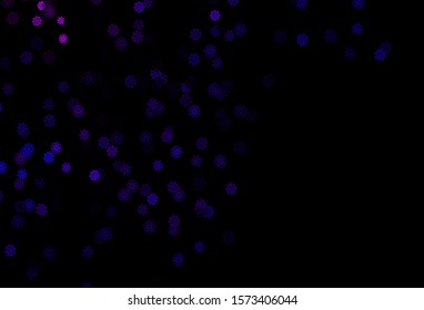 Dark Purple, Pink vector cover with beautiful snowflakes. Blurred decorative design in xmas style with snow. The template can be used as a new year background.