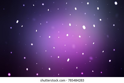 Dark Purple, Pink vector cover with beautiful snowflakes. Snow on blurred abstract background with gradient. The pattern can be used for new year leaflets.