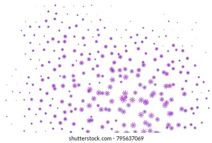Dark Purple, Pink vector cover with beautiful snowflakes. Shining colored illustration with snow in christmas style. The pattern can be used for new year leaflets.