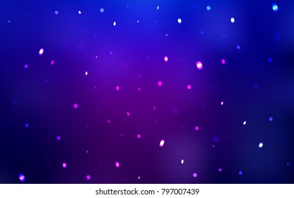 Dark Purple, Pink vector cover with beautiful snowflakes. Blurred decorative design in xmas style with snow. The pattern can be used for new year leaflets.