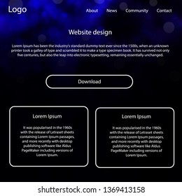 Dark Purple, Pink vector design ui kit with universe stars. Decorative ui kit design in abstract style with colorful sky. This template you can use for landing pages.