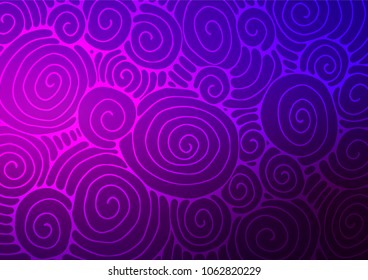 Dark Purple, Pink vector doodle blurred template. Colorful illustration in abstract style with doodles and Zen tangles. Brand-new style for your business design.