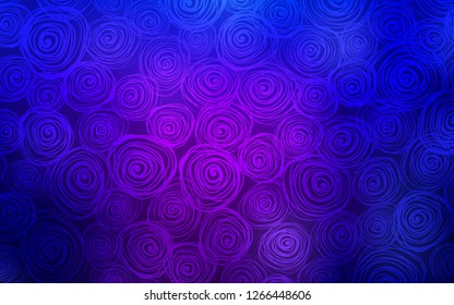 Dark Purple, Pink vector doodle bright background. Roses on elegant natural pattern with gradient. Brand-new design for your business.